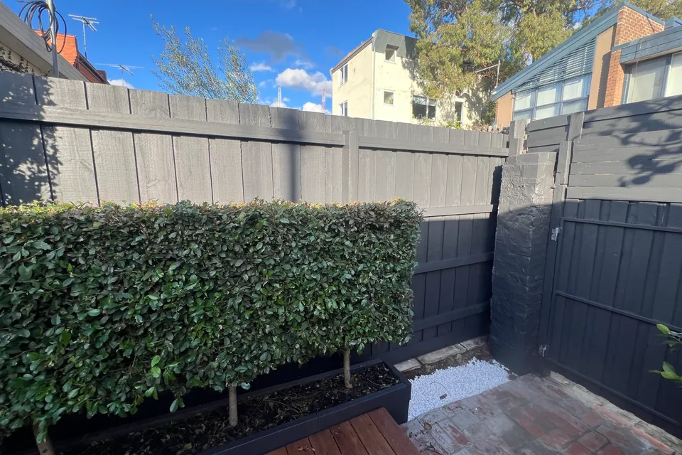 Fence and planter boxes, charcoal